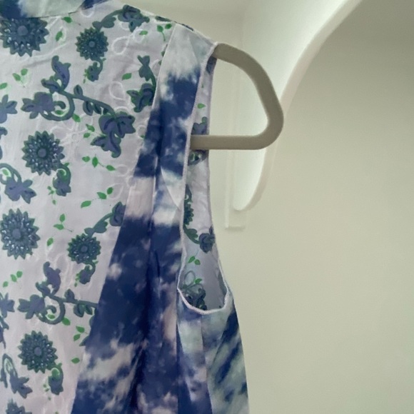 LOGO by Lori Goldstein Woven Lavender Tie Dye Vest w Print Cotton Panel XXS - Picture 13 of 14